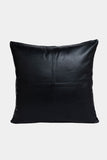 Justanned Coal Black Leather Cushion Cover
