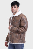 Justanned Faux Fur Jean Leather Jacket