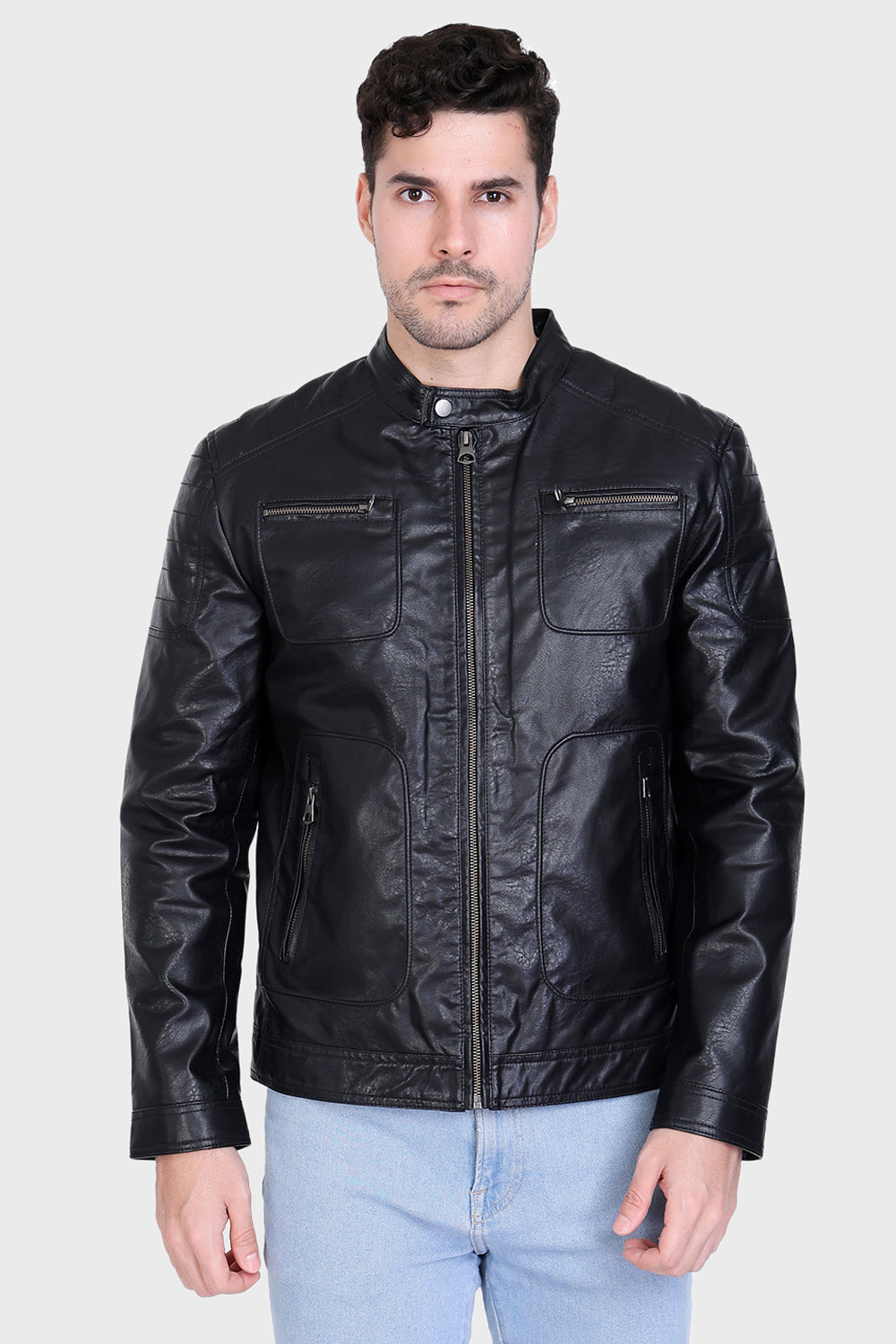 Justanned Patch Pocket Leather Jacket