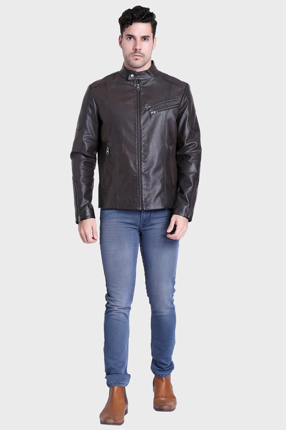 Justanned Caramel Double Zip Leather Jacket