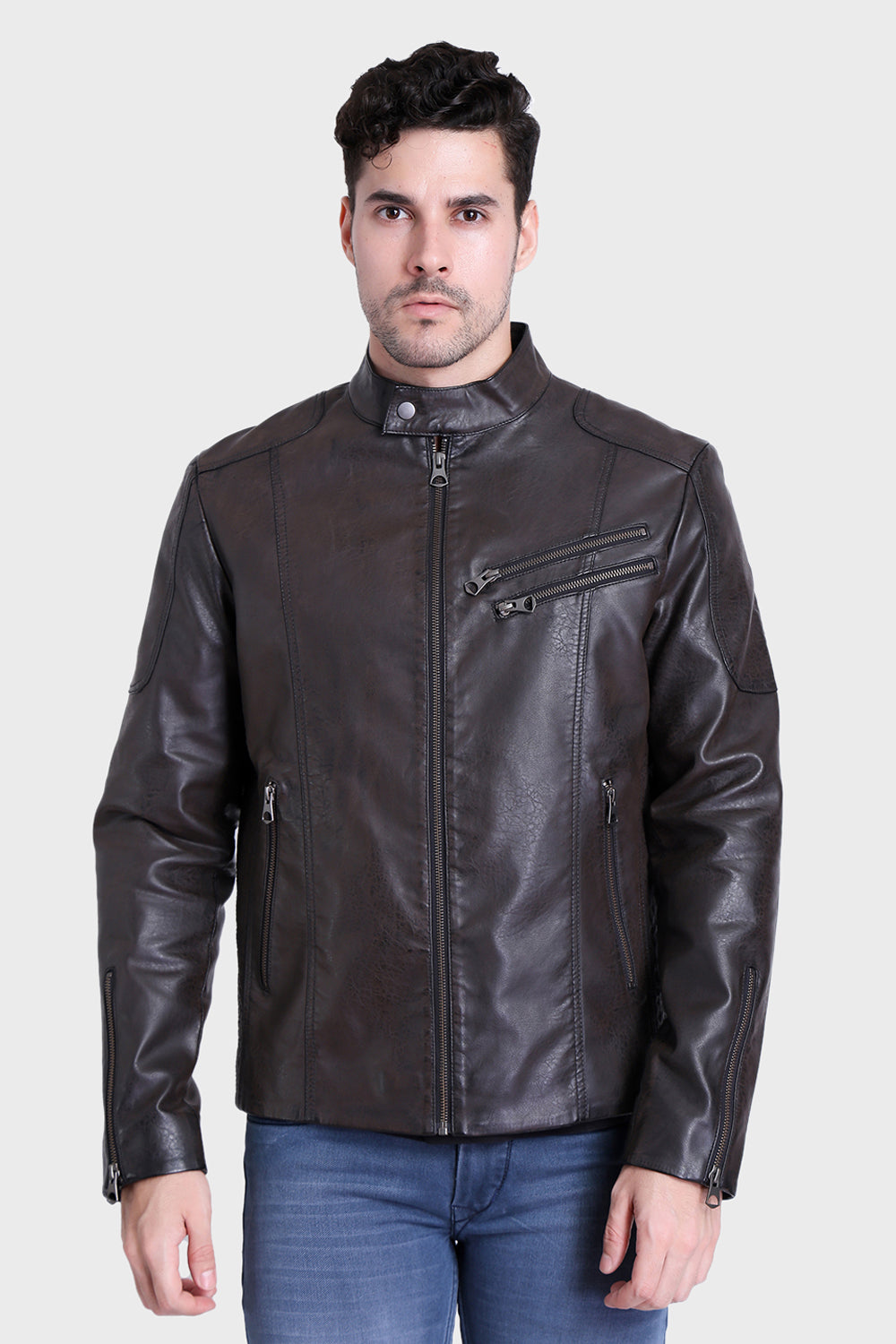 Justanned Caramel Double Zip Leather Jacket