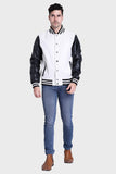 Justanned Pearl White Bomber Leather Jacket