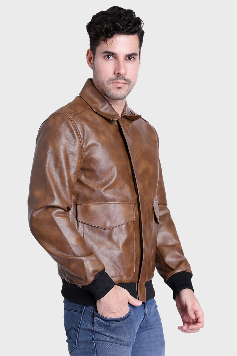 Justanned Dual Bomber Leather Jacket