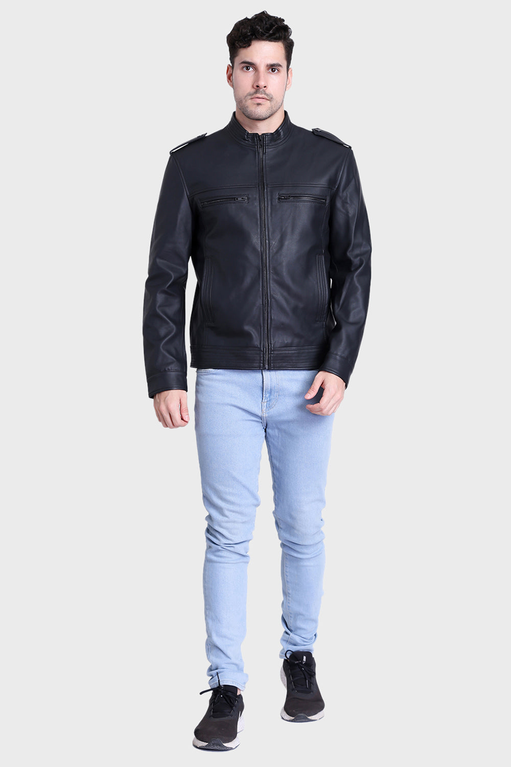 Justanned Matt Black Leather Jacket