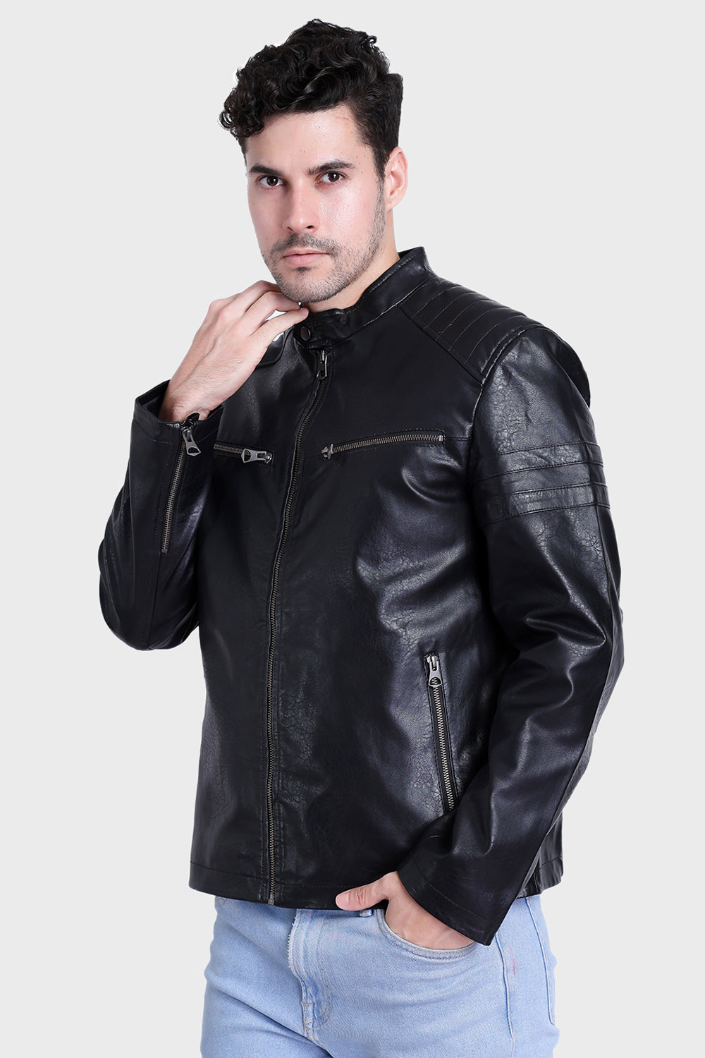 Justanned Double Zip Leather Jacket