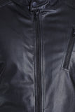 Justanned Band Collar Leather Jacket