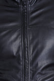 Justanned Black Faux Front Zip Leather Jacket