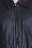 Justanned Shirt Collar Leather Jacket