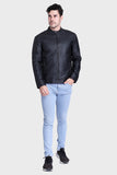 Justanned Black Fitted Leather Jacket