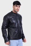 Justanned Inky Black Leather Jacket