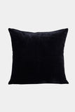 Justanned Coal Black Leather Cushion Cover