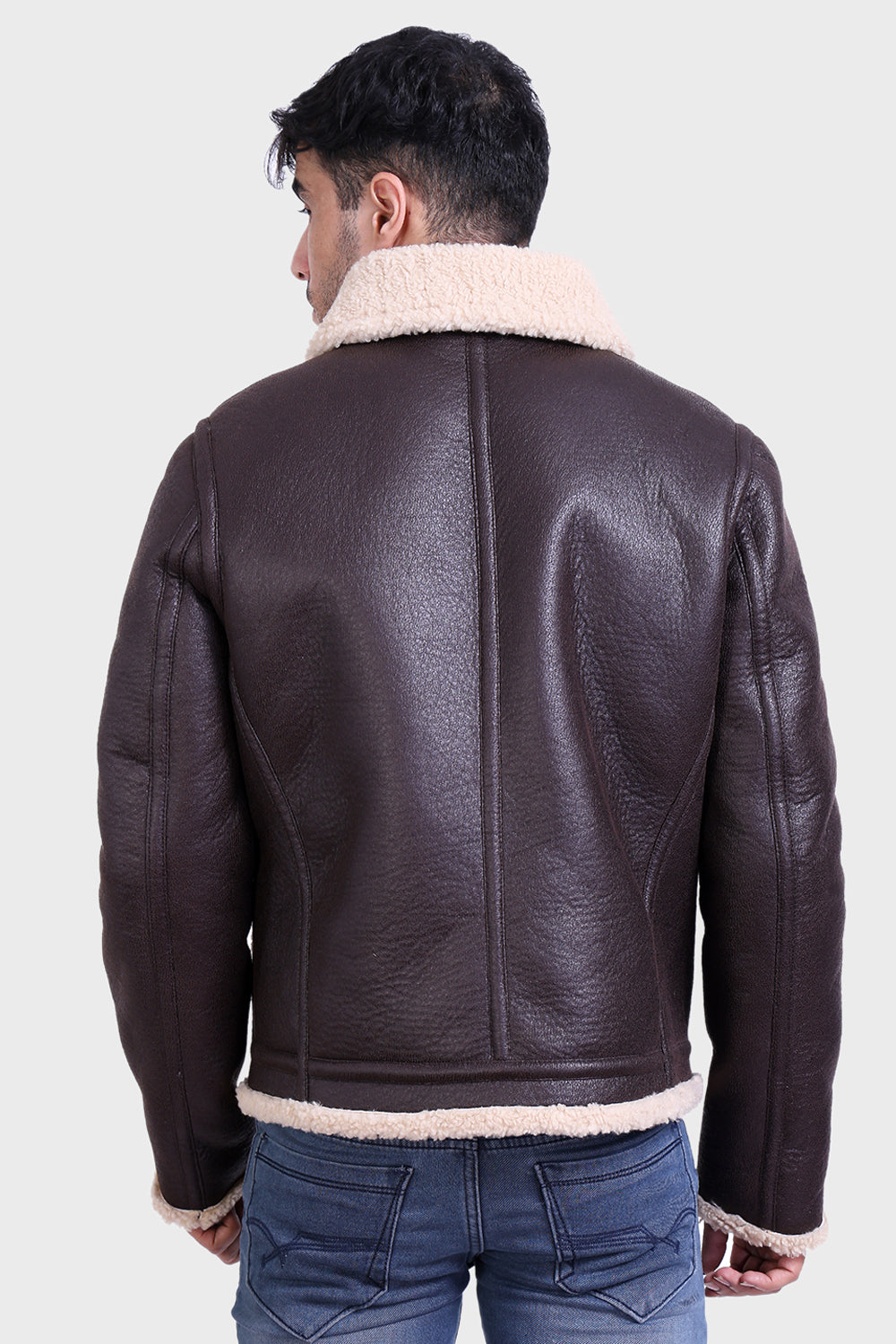 Justanned Faux Fur Top Gun Leather Jacket