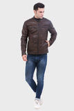 Justanned Brown Double Flap Pockets Jacket
