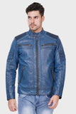 Justanned Sapphire Blue Leather Jacket