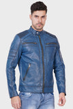 Justanned Sapphire Blue Leather Jacket