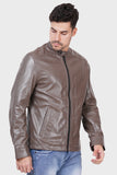 Justanned Smoky Grey Leather Jacket