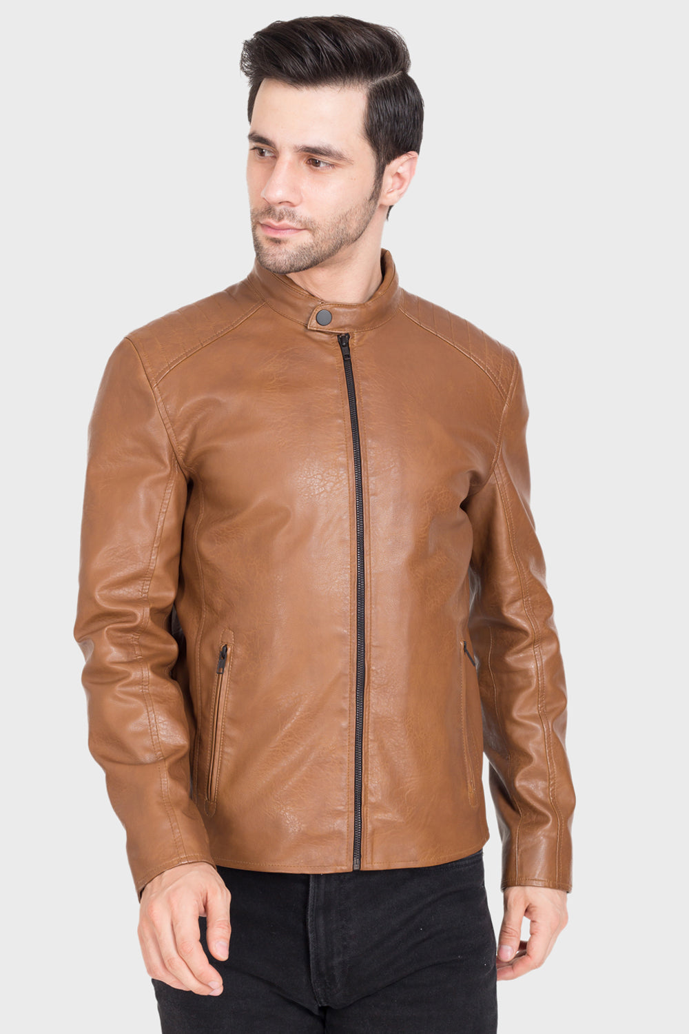 Justanned Ochre Brown Leather Jacket
