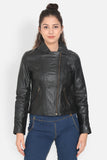 Justanned Neutral Dark Black Leather Jacket
