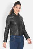 Justanned Neutral Dark Black Leather Jacket