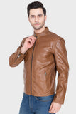 Justanned Front Zip Leather Jacket