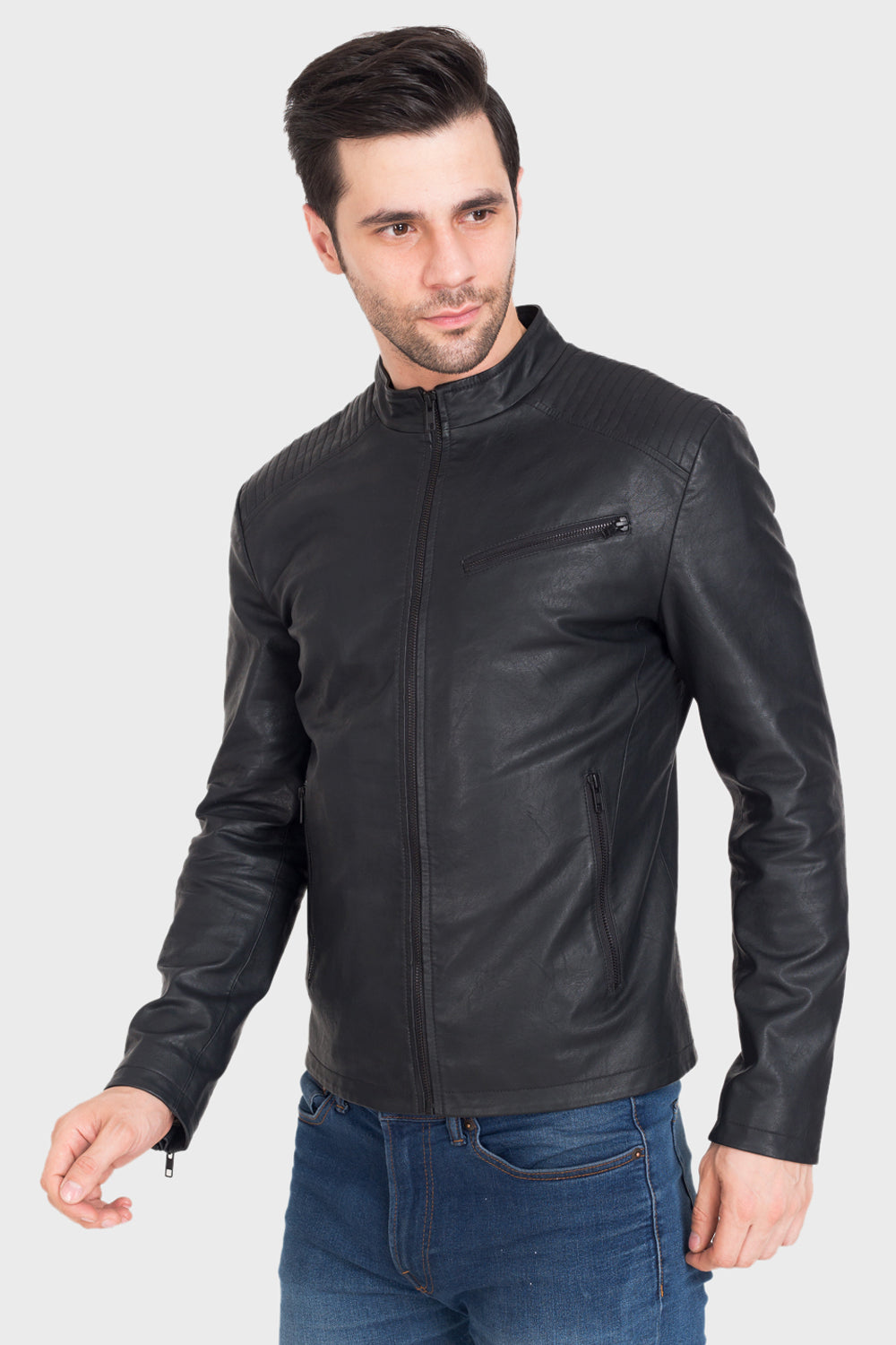 Justanned Rich Black Leather Jacket