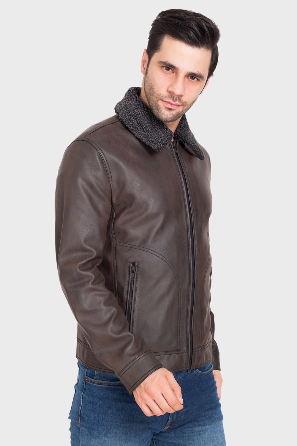 Justanned Warm Brown Leather Jacket