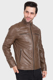 Justanned Russet Zip Leather Jacket