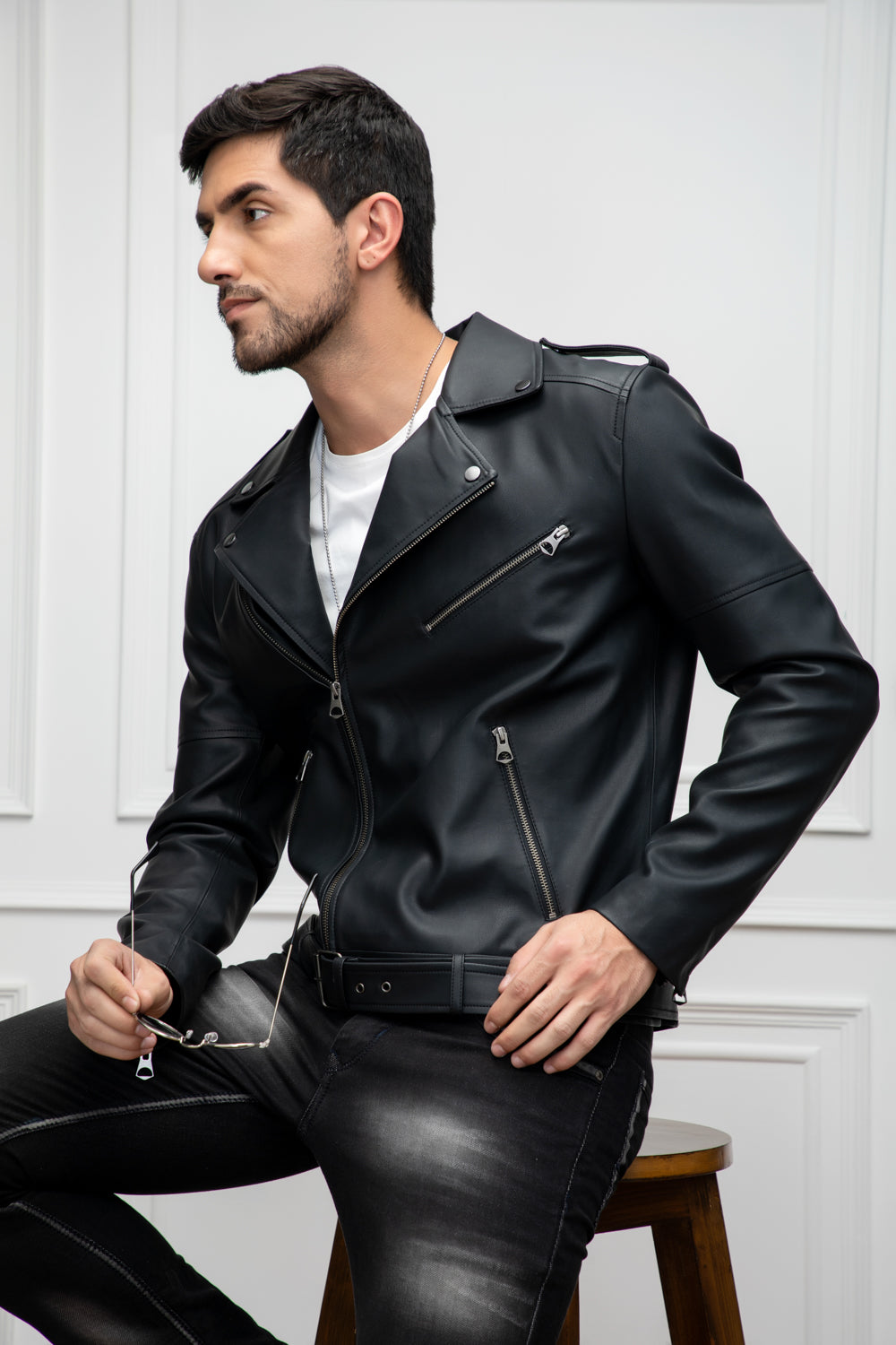 Justanned Classic Biker Leather Jacket