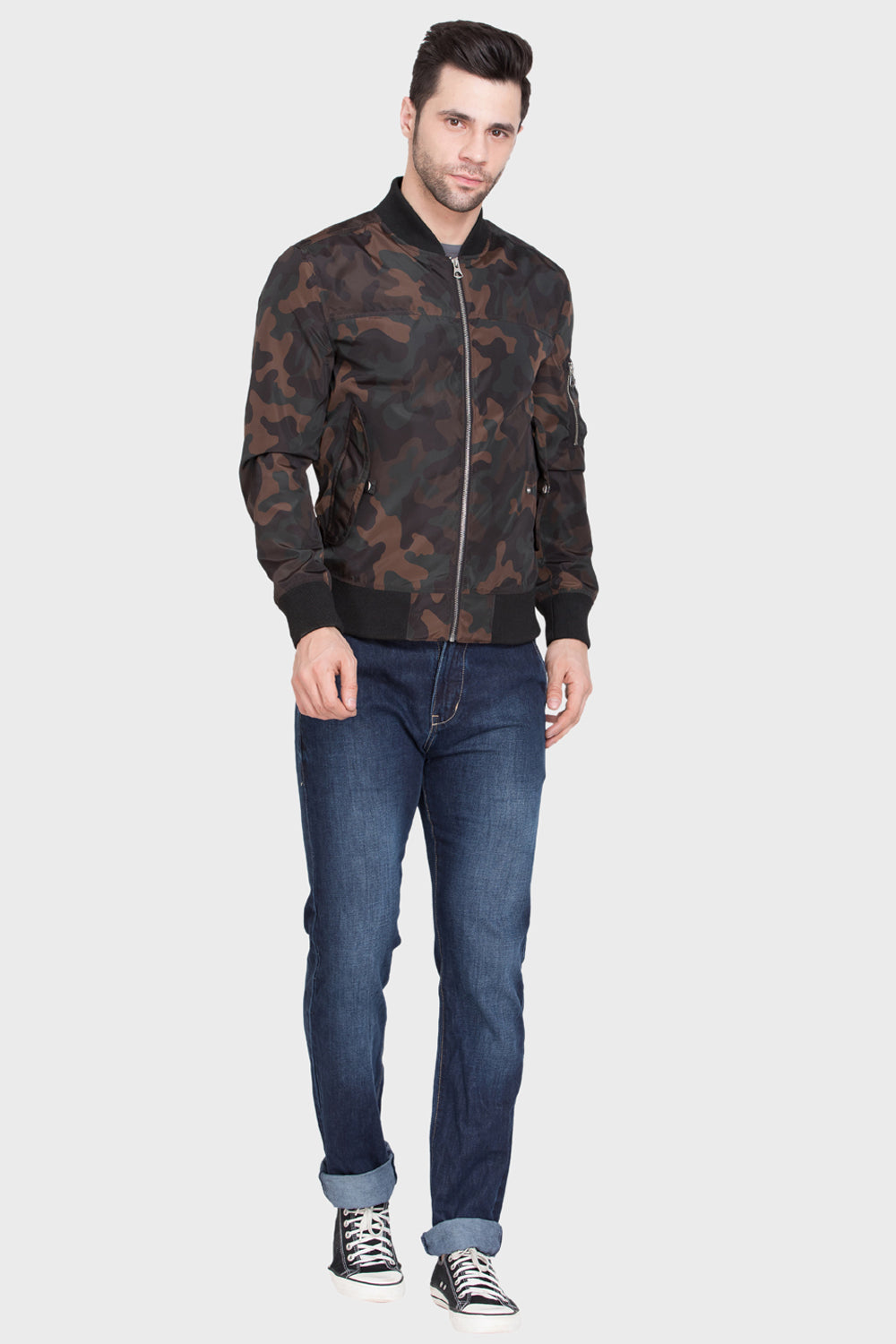 Justanned Camo Bomber Jacket