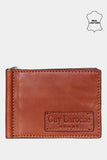 Justanned Money Clip Tan Bi-Fold Leather Wallet