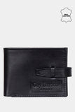 Justanned Men Black Strap Closure Leather Wallet