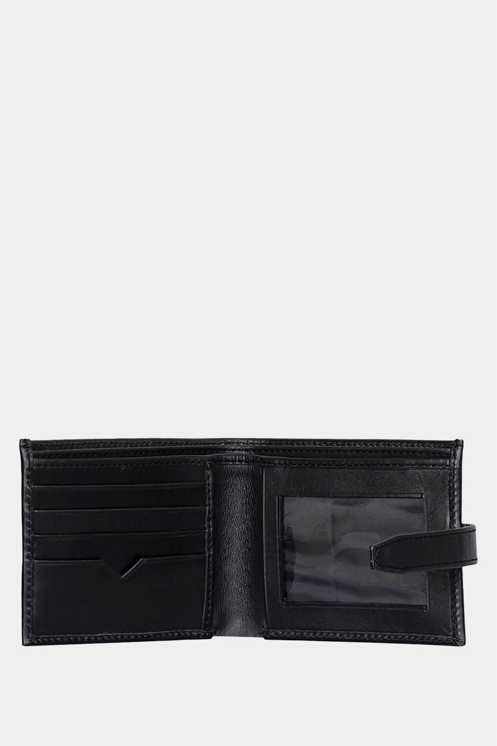 Justanned Men Black Strap Closure Leather Wallet