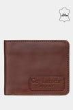 Justanned Men Curvy Brown Bi-Fold Leather Wallet