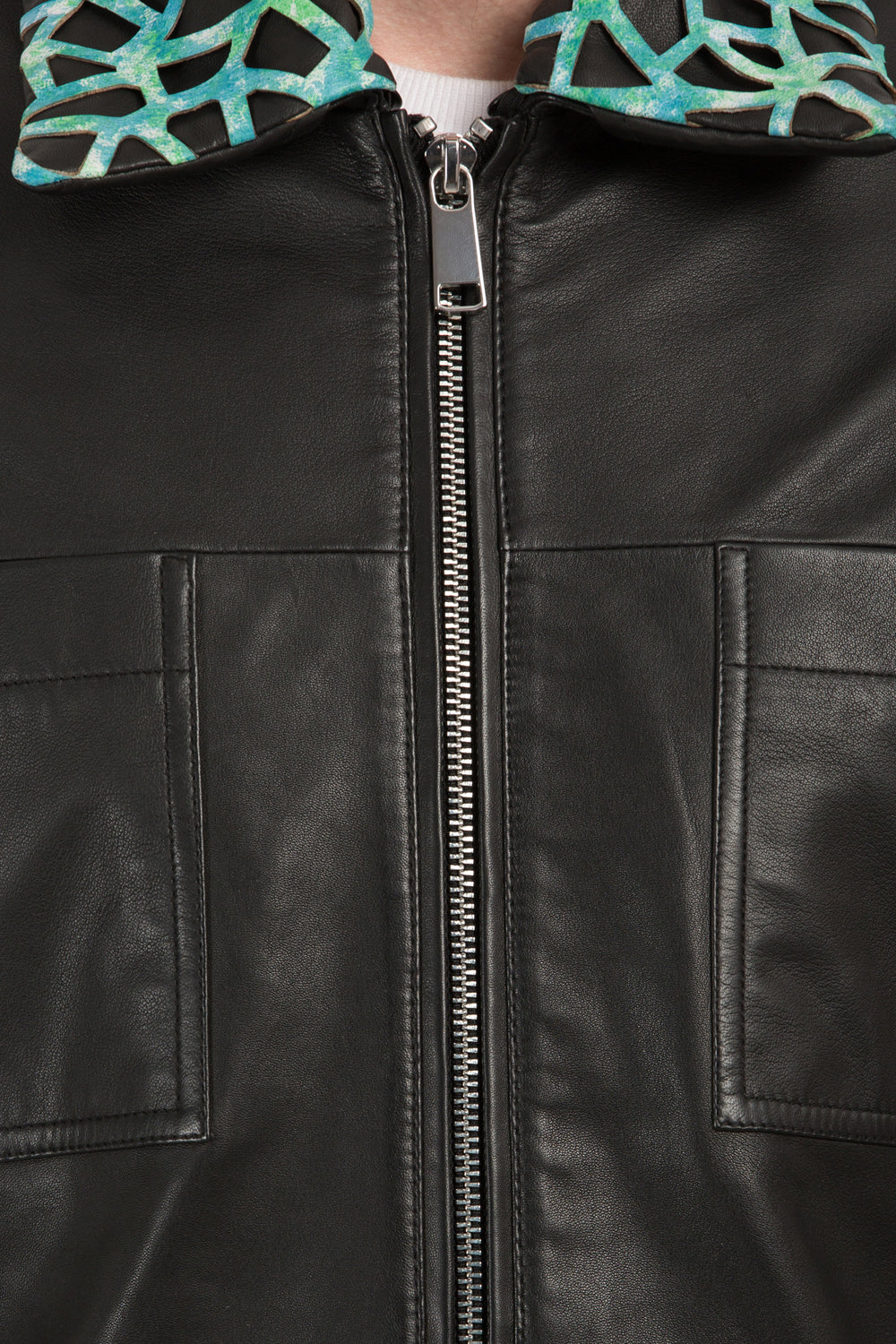 Justanned Removable Collar Leather Jacket