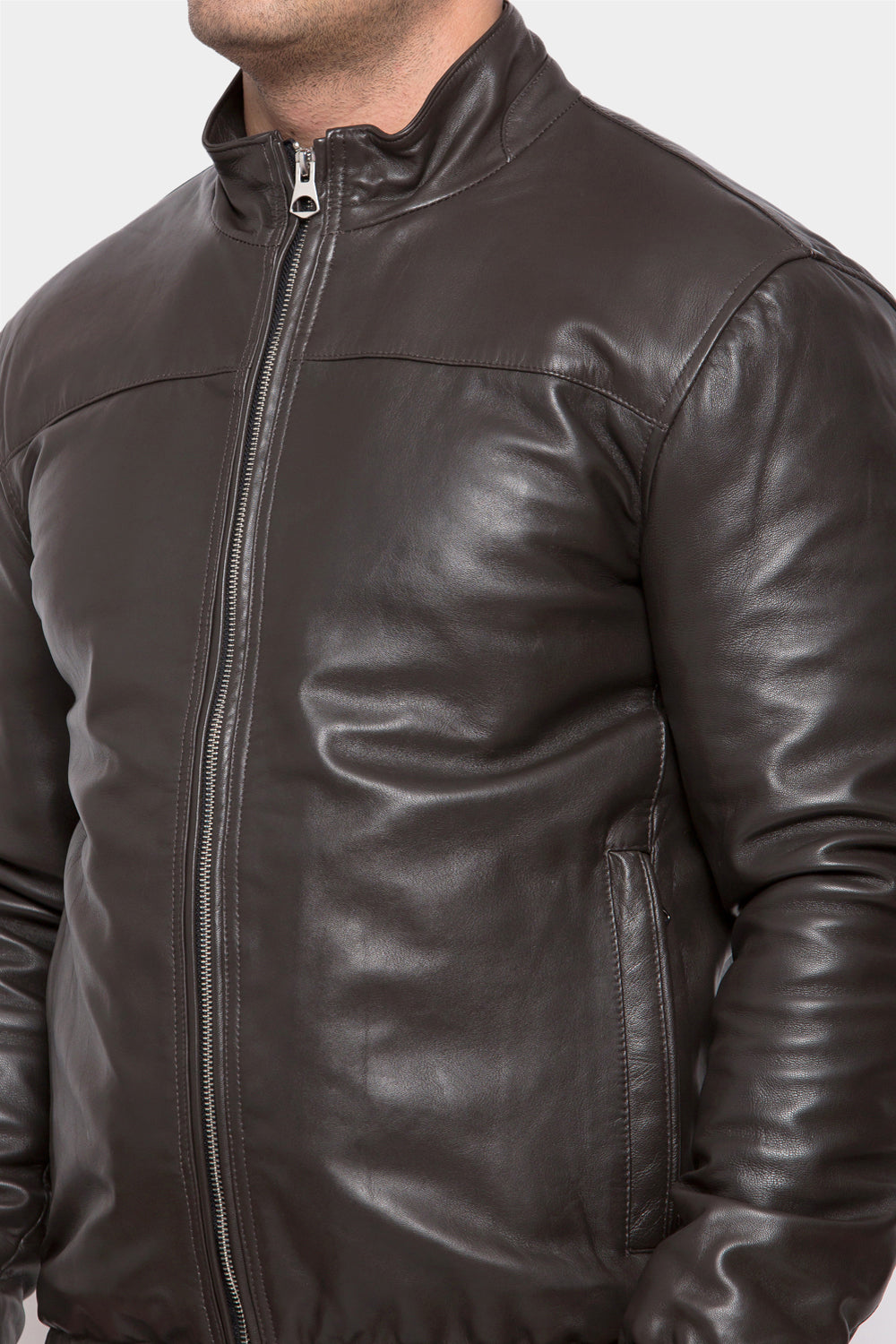 Copper Bomber Leather Jacket