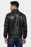 Darkened Bomber Leather Jacket