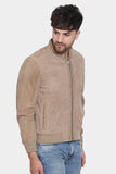 Justanned Solid Suede Leather Jacket