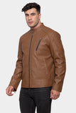 Cognac Tan Biker Leather Jacket