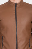 Justanned Rustic Tan Biker Leather Jacket