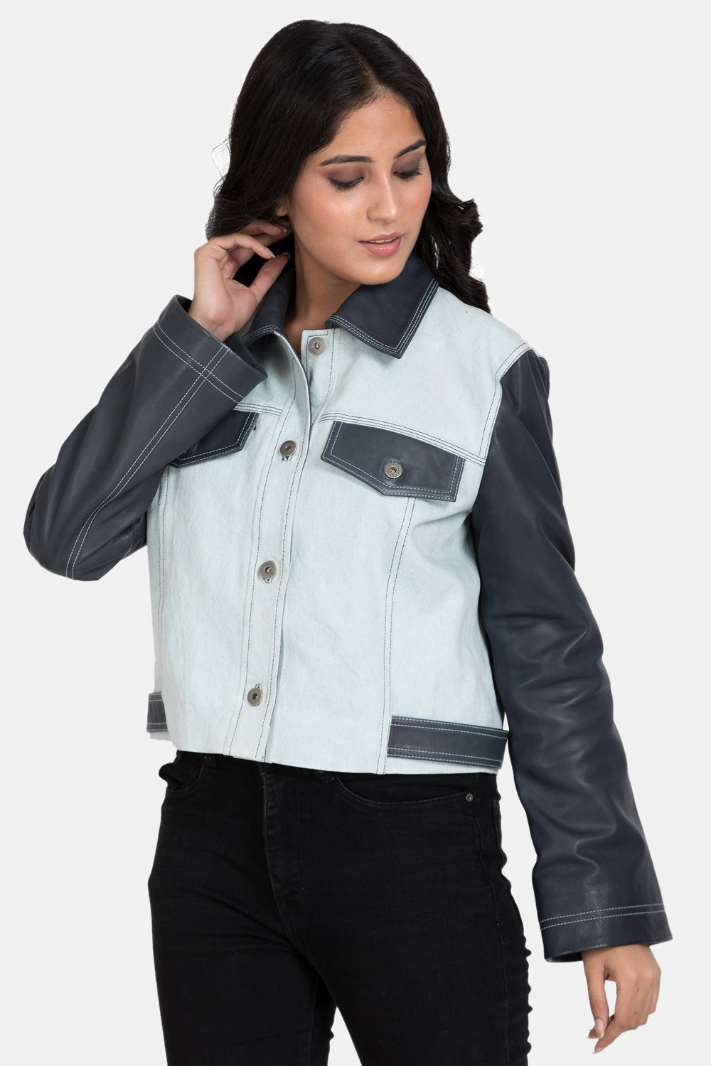 Top 116+ leather jacket or denim jacket latest