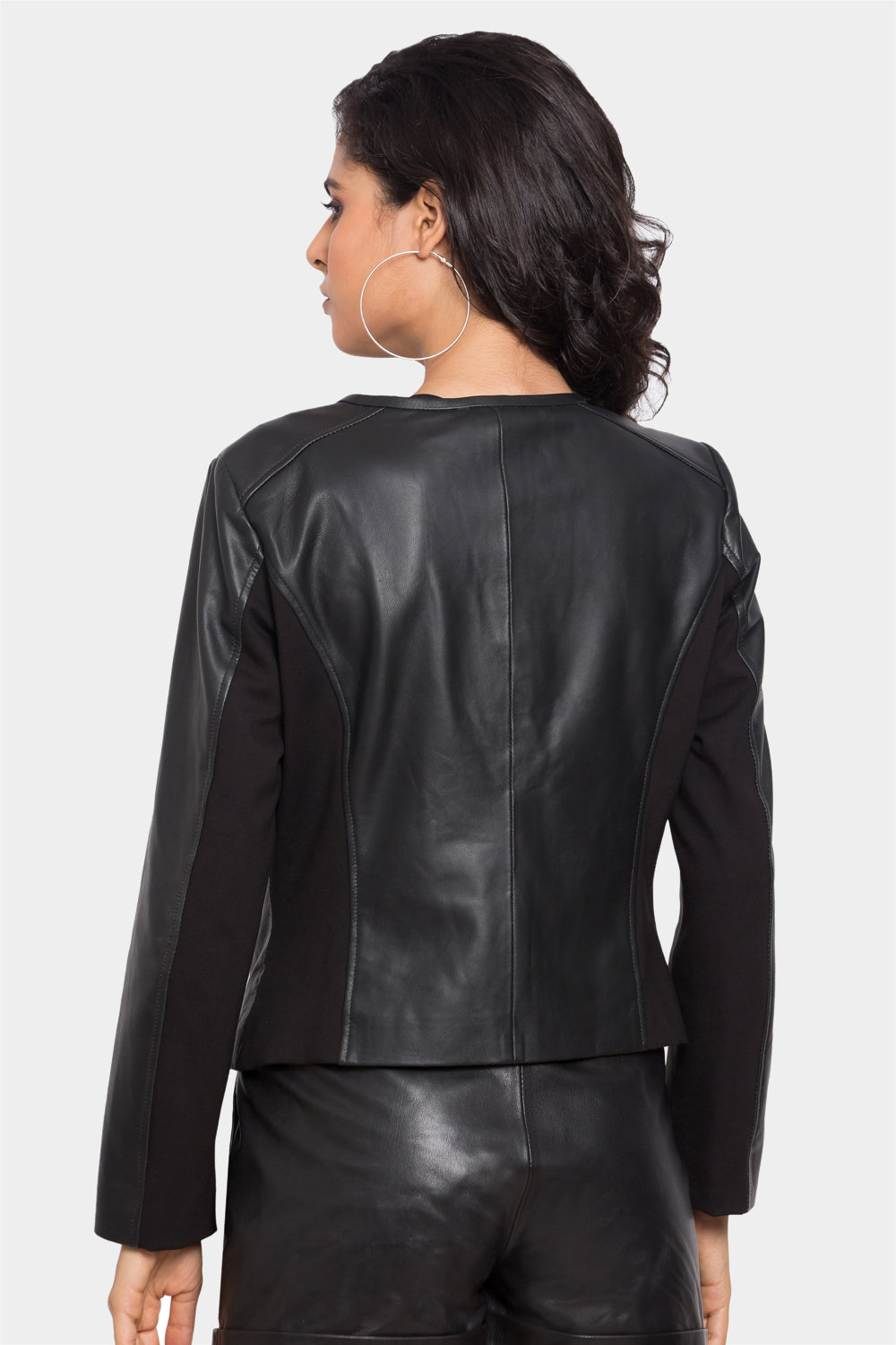 "Justblack" Skinny Fit Leather Jacket