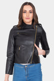 Justanned Shiny Black Leather Jacket