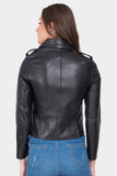 Justanned Shiny Black Leather Jacket