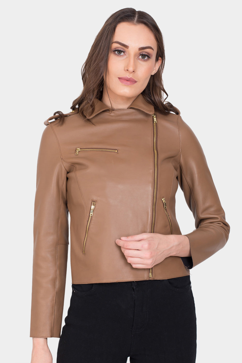 Shop Brown Crop Jacket - latest Street outfit | Nolabels - Nolabels.in