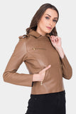Justanned Pecan Brown Leather Jacket