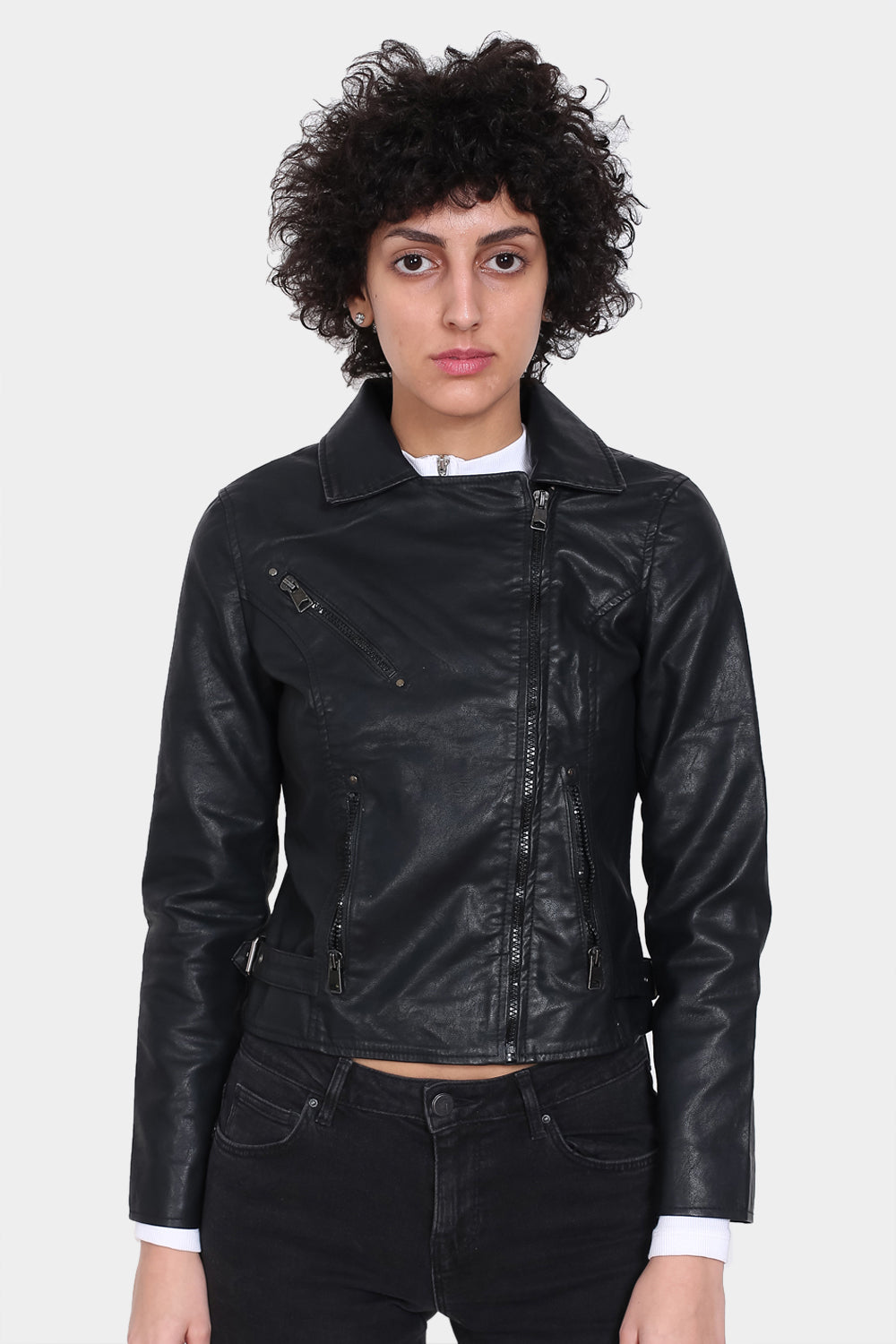 Justanned Pitch-Dark Women Leather Jacket