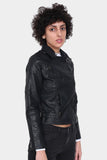 Justanned Pitch-Dark Women Leather Jacket