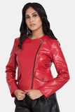 Justanned Cherry Red Leather Jacket