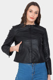 Justanned Charcoal Women Leather Jacket