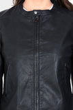 Justanned Charcoal Women Leather Jacket